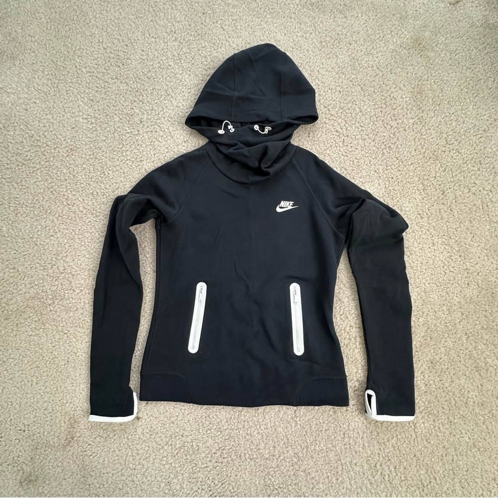 Nike Black and White Cowl Neck Hoodie